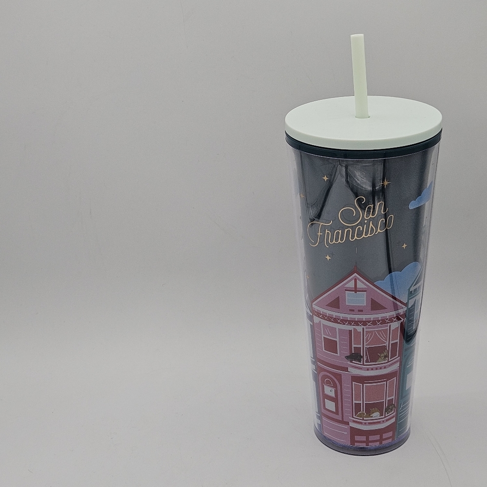 Starbucks San Francisco Painted Ladies Houses & Dogs Tumbler Venti 24oz